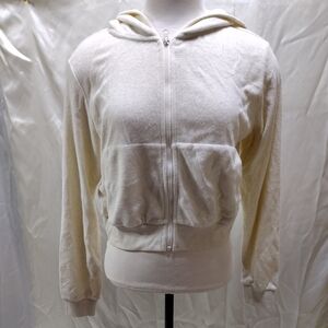 Infftru Women's Full Zip Cropped Hoodie with Hood, Pockets, Long Sleeves 36 US S